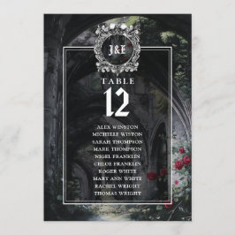 Invitación Gothic Ruins Floral Table Number Seating Chart