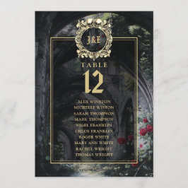 Invitación Gothic Ruins Floral Table Number Seating Chart