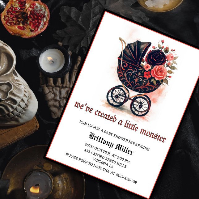 Invitación Gothic Stroller Halloween Baby Shower (Subido por el creador)