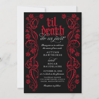 Invitación Gothic Til Death Wedding