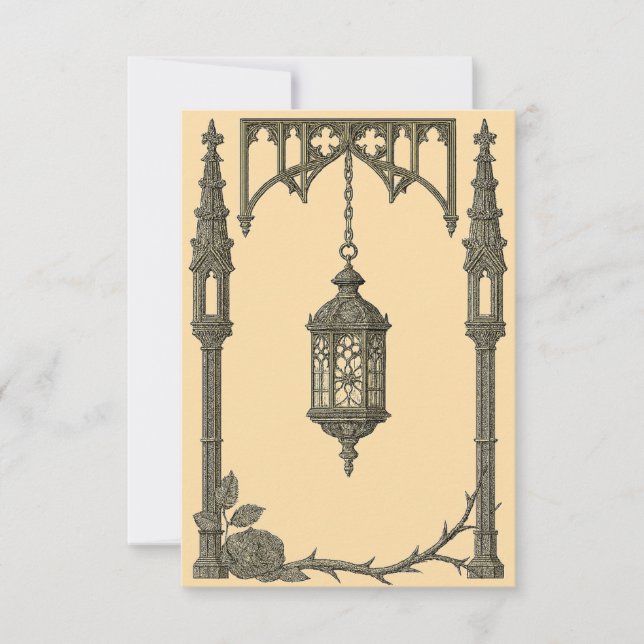 Invitación Gothic Wedding Invitation – Hanging Lantern AI-Gen (Anverso)