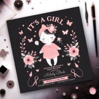 Invitación gótica a Baby Shower, niña