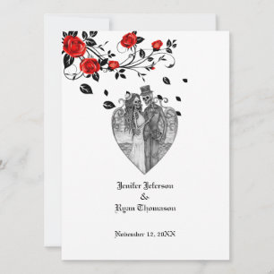 Invitación gótica a la boda de Halloween