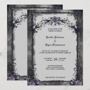 Invitación gótica a la boda de Halloween