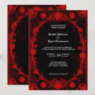Invitación gótica a la boda de Halloween