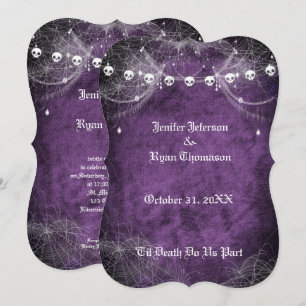 Invitación gótica a la boda de Halloween
