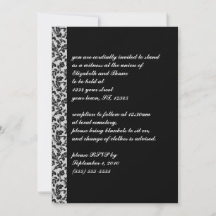 Invitación gótica de Black Damask Vintage
