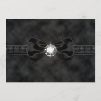 Invitación gótica de corbata negra de diamante