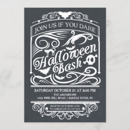 Invitación gótica de Halloween en Chalkboard