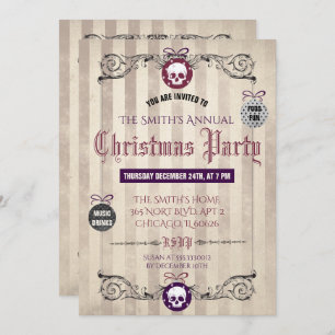 Invitación gótica de la fiesta de Navidad