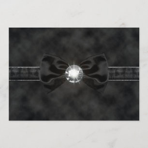 Invitación Gótica de Lazo de Corbata de Diamante N