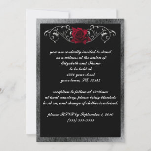 Invitación gótica de plata y Rosas