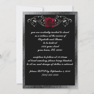 Invitación gótica de plata y Rosas