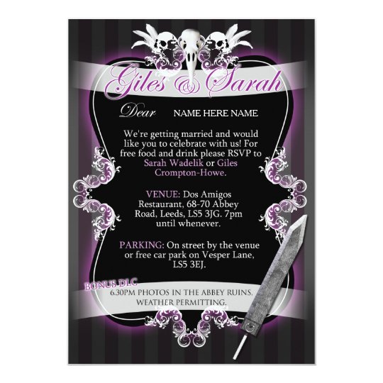 Invitación gótica del boda - Comisión