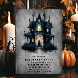 Invitación Gótica fiesta de Halloween en la Casa de la Victor