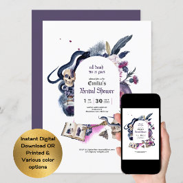 Invitación Gótica Halloween Witch Bridal Shower