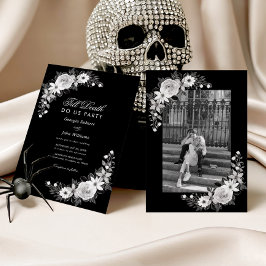 Invitación Gótica hasta la muerte nos hace Fiesta Boda floral