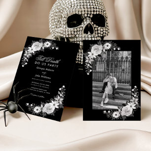 Invitación Gótica hasta la muerte nos hace Fiesta Boda floral