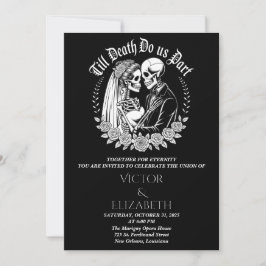 Invitación Gótica negra hasta la muerte nos hace Boda de part