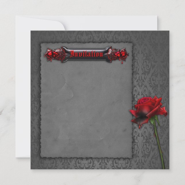 Invitación gótica subió sangre de la boda (Anverso)