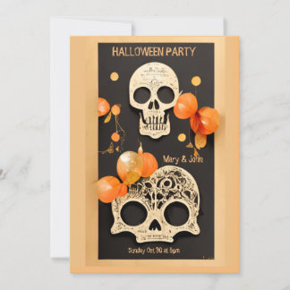 Invitación gótica vintage de la fiesta de Hallowee