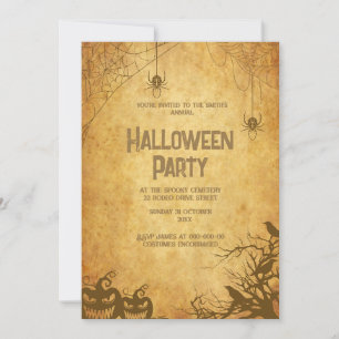 invitación gótica vintage espeluznante a halloween