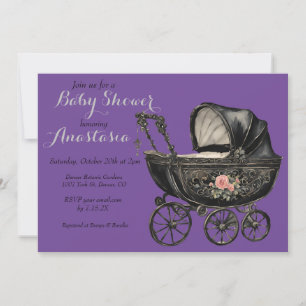 Invitación Gótico Baby Stroller Chica Baby Shower