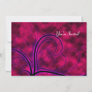 Invitación Gótico de tormenta rosa caliente dulce 16 invitaci