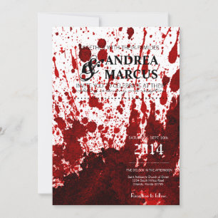 Invitación Gótico de Vampiro con manchas de sangre de la invi