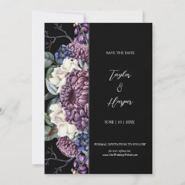 Invitación Gótico estético oscuro Boda Bouquet