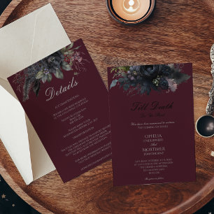 Invitación Gótico Floral Hasta La Muerte Detalles Formales De