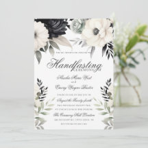 Gótico Floral Oscuro Boho Negro Crema Handfasting