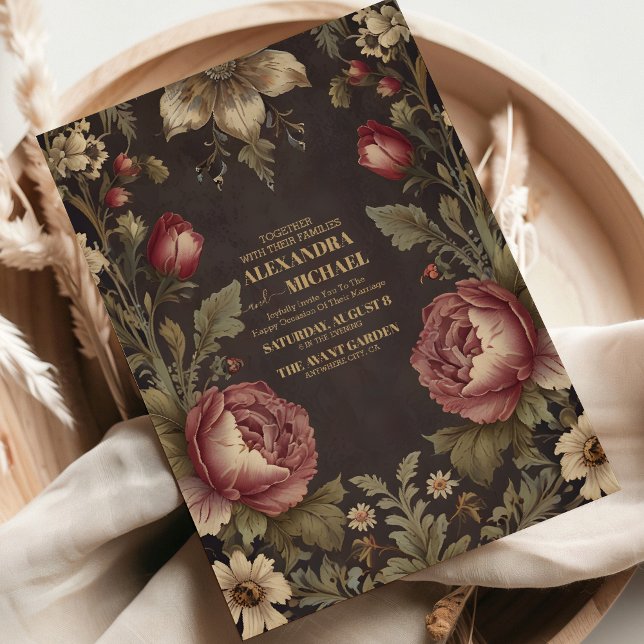 Invitación Gótico Floral Victoriano Boda (Subido por el creador)