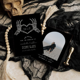 Invitación Gótico Guardar La Fecha, Negro Guardar La Fecha Bo