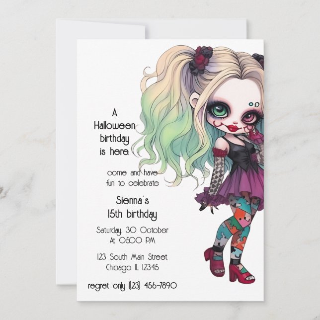 Invitación Gótico japonés (Anverso)