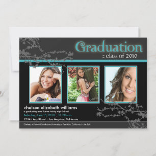 Invitación Gótico místico Aqua Grad Invite (para fotos más la