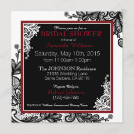 Invitación Gótico moderno blanco de color negro ducha de novi