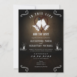 Invitación Gótico Oscuro En Esta Vida Y La Próxima Boda De Fa