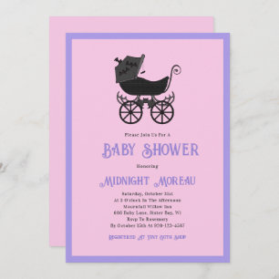 Invitación Gótico Pastel Stroller Baby Shower