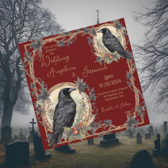 Invitación Gótico Raven Wicca Boda (Subido por el creador)