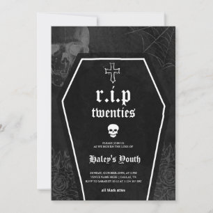 Invitación Gótico RIP Veinteañero Divertido Cumpleaños 30