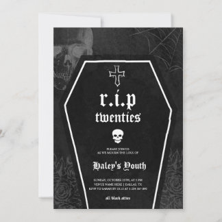 Invitación Gótico RIP Veinteañero Divertido Cumpleaños 30