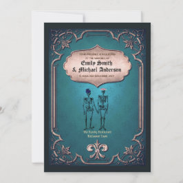 Invitación Gótico Skeleton Boda Compromiso ensayo Cena