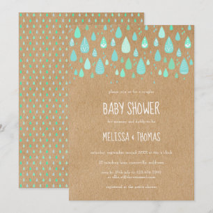 Invitación Gotitas de lluvia Lindas para Baby Shower / Sprink