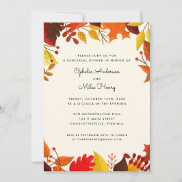 Invitación Gouache Autumaves Sale de la Cena de Ensayo Boda