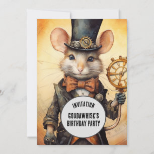 Invitación Goudawhisk Steampunk Animal Custom name