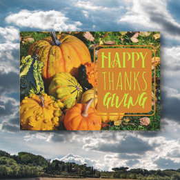 Invitación Gourds Happy Thankending Greeting Card