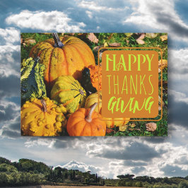 Invitación Gourds Happy Thankending Greeting Card