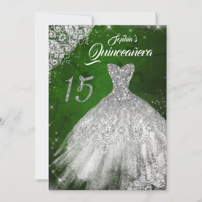 Invitación Gown Quinceanera (Anverso)