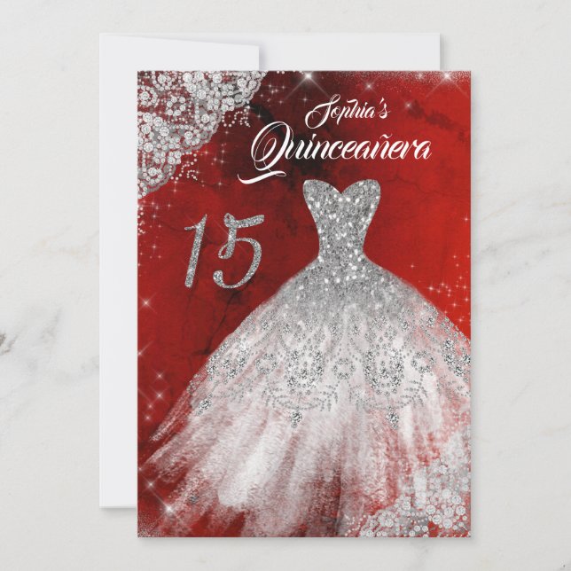 Invitación Gown Quinceanera (Anverso)